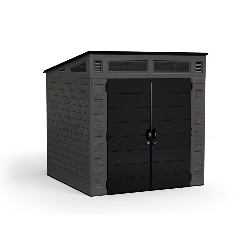 Modernist 7 ft. 2.5 in. x 7 ft. 3.5 in. x 7 ft. 5.5 in. Resin Storage Shed