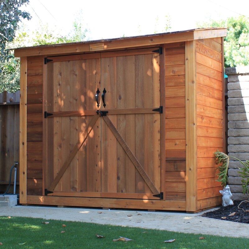SpaceSaver 8 ft. W x 4 ft. D Solid Wood Lean-To Tool Shed