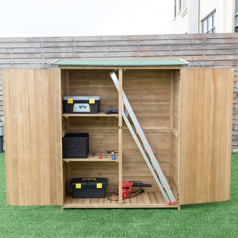 1 ft. 8 in. W x 4 ft. 8 in. D Solid Wood Vertical Tool Shed