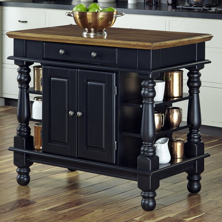 Aamyah Solid Wood Kitchen Island