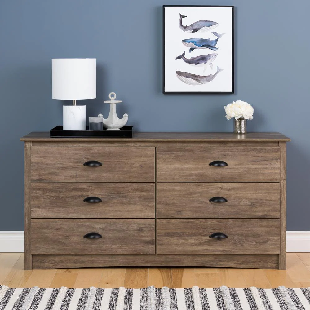 Salt Spring 6-Drawer Drifted Gray Dresser