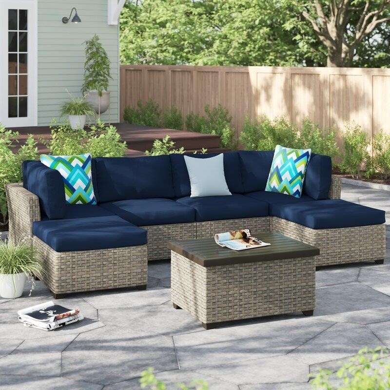 Rochford All Weather Wicker/Rattan 4 - Person Seating Group with Cushions
