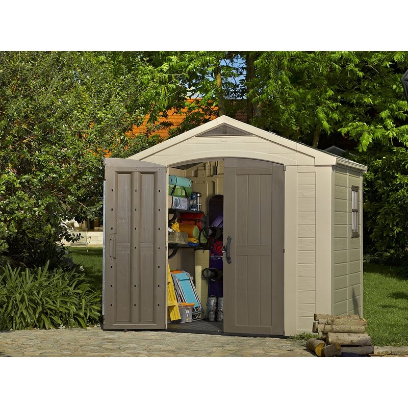 Factor 8 ft. W x 6 ft. D Plastic Storage Shed