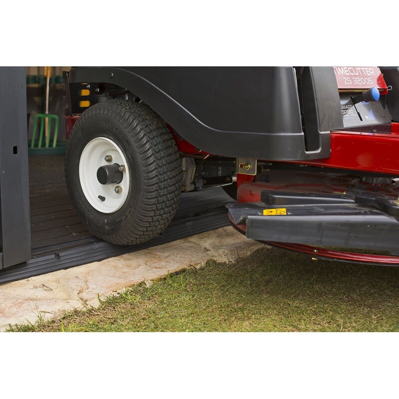 Oakland 7 x 7 FT Rustic Worn Wooden Texture Storage Shed with High Ceiling And Victorian Window
