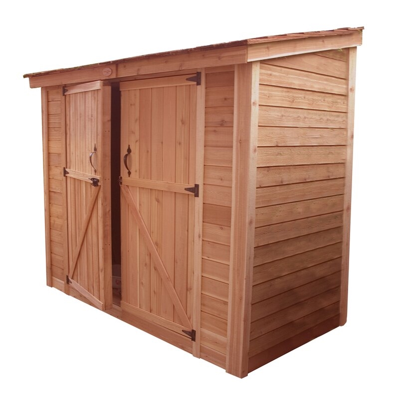 SpaceSaver 8 ft. W x 4 ft. D Solid Wood Lean-To Tool Shed