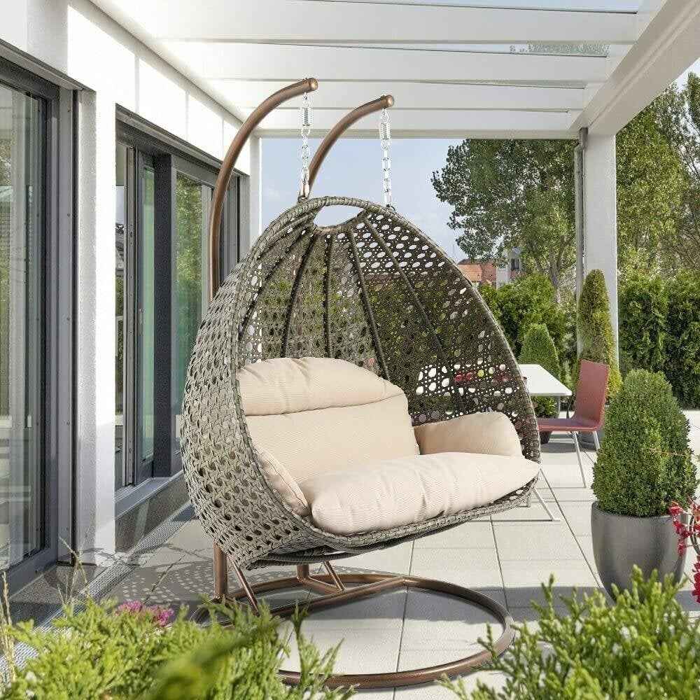 Patio Wicker Swing Chair With Stand Rain Cover Included - Bed Bath & Beyond