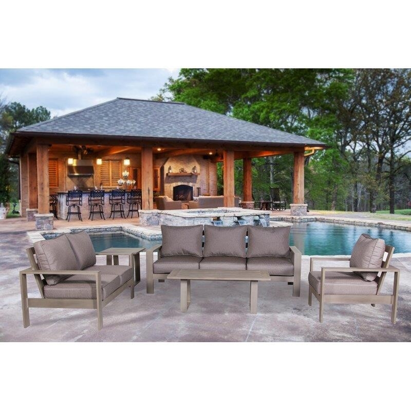Windcrest Metal 6 - Person Seating Group with Sunbrella Cushions
