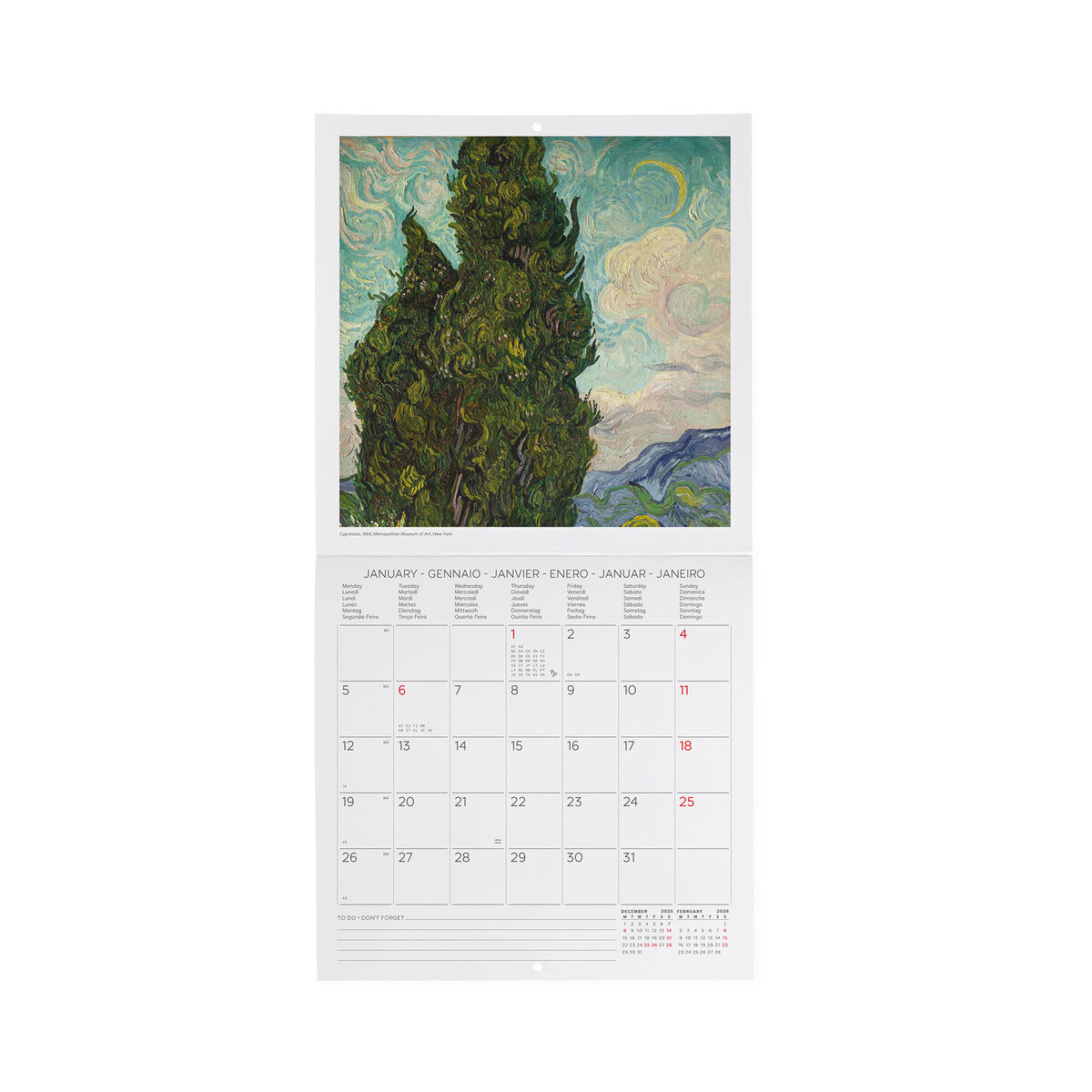 2026 Wall Calendar - 18 x 18 cm