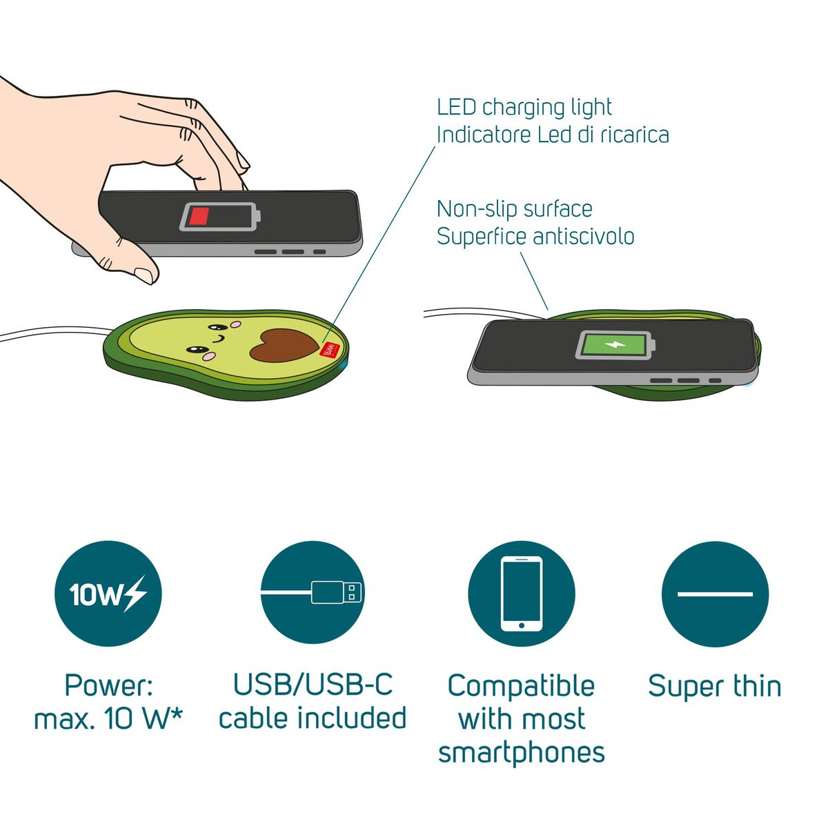Avocado Wireless Smartphone Charger - Super Fast