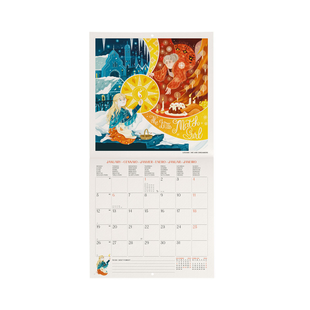 2026 Wall Calendar - 18 x 18 cm