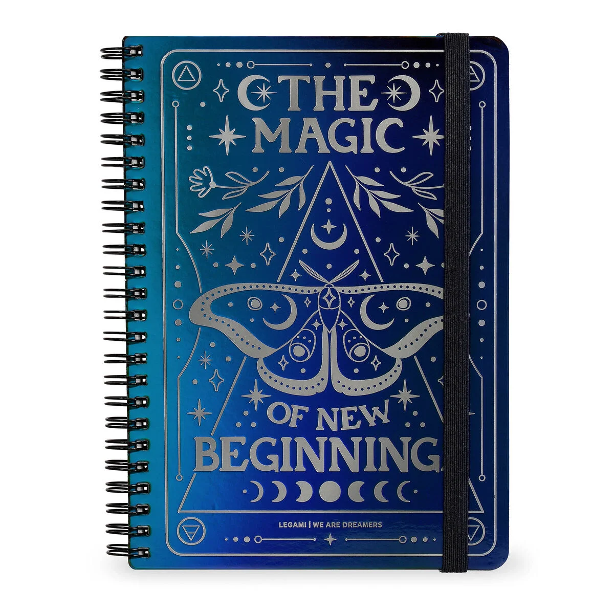 A4 Lined Notebook with Illustrated Hard Cover - Moth - Jotter - Spiral-Bound