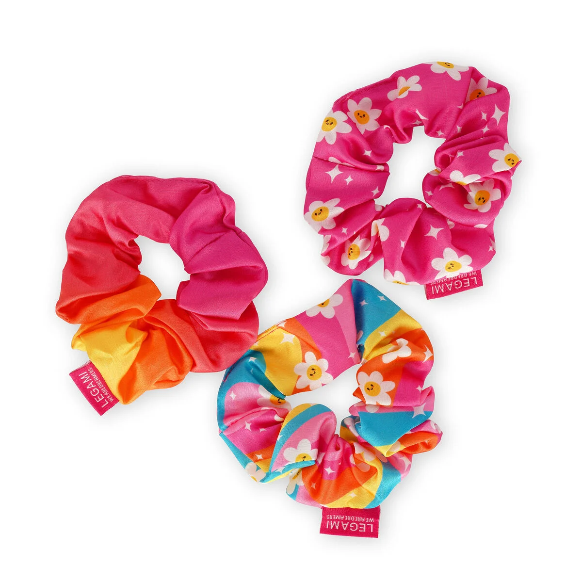 Set of 3 Daisy Hair Scrunchies - Hair We Are!