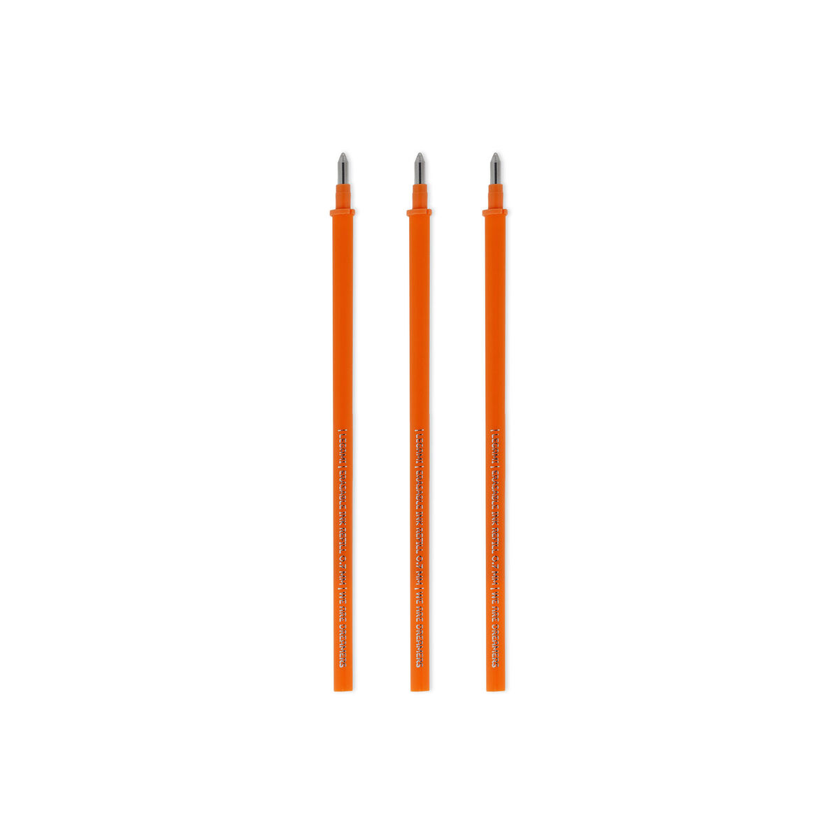 Set of 3 Refills for Erasable Gel Pens - Orange Ink - Erasable Pen