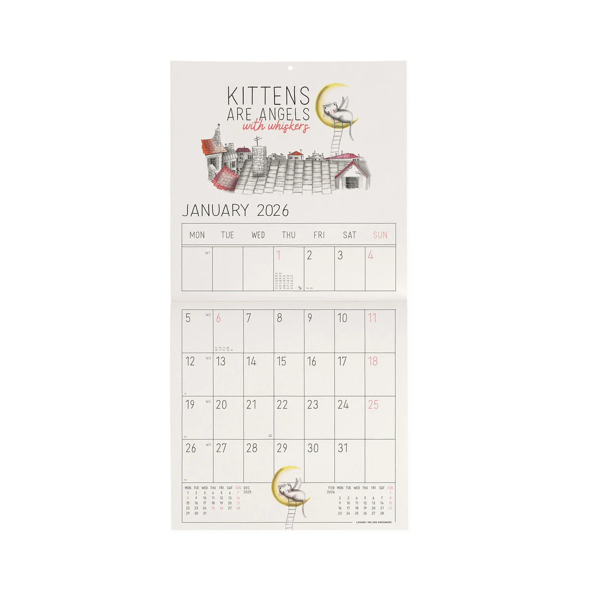2026 Wall Calendar - 18 x 18 cm
