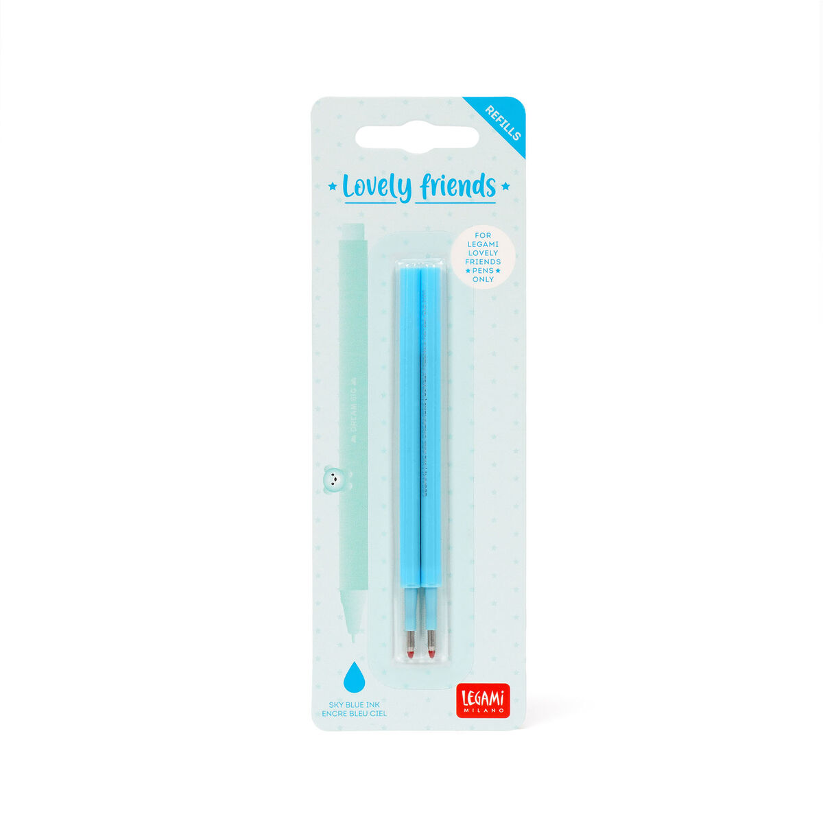 Set of 2 Refills for Lovely Friends Gel Pens - Sky Blue Ink