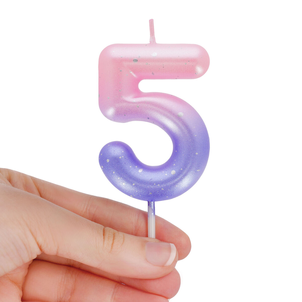 Pink Birthday Cake Candle - 5 - Happy Birthday Candle