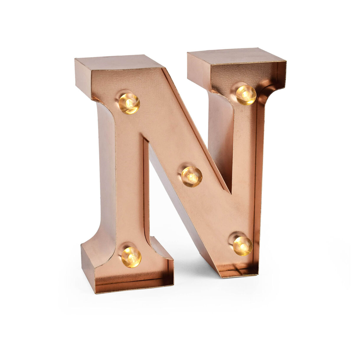 Rose Gold Light-Up Decorative Letter - N - Mini Decorative Light