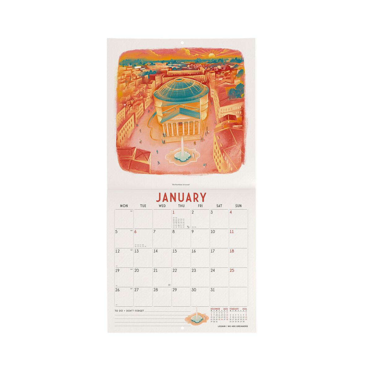 Calendario da Parete 2026 - 18 x 18 cm