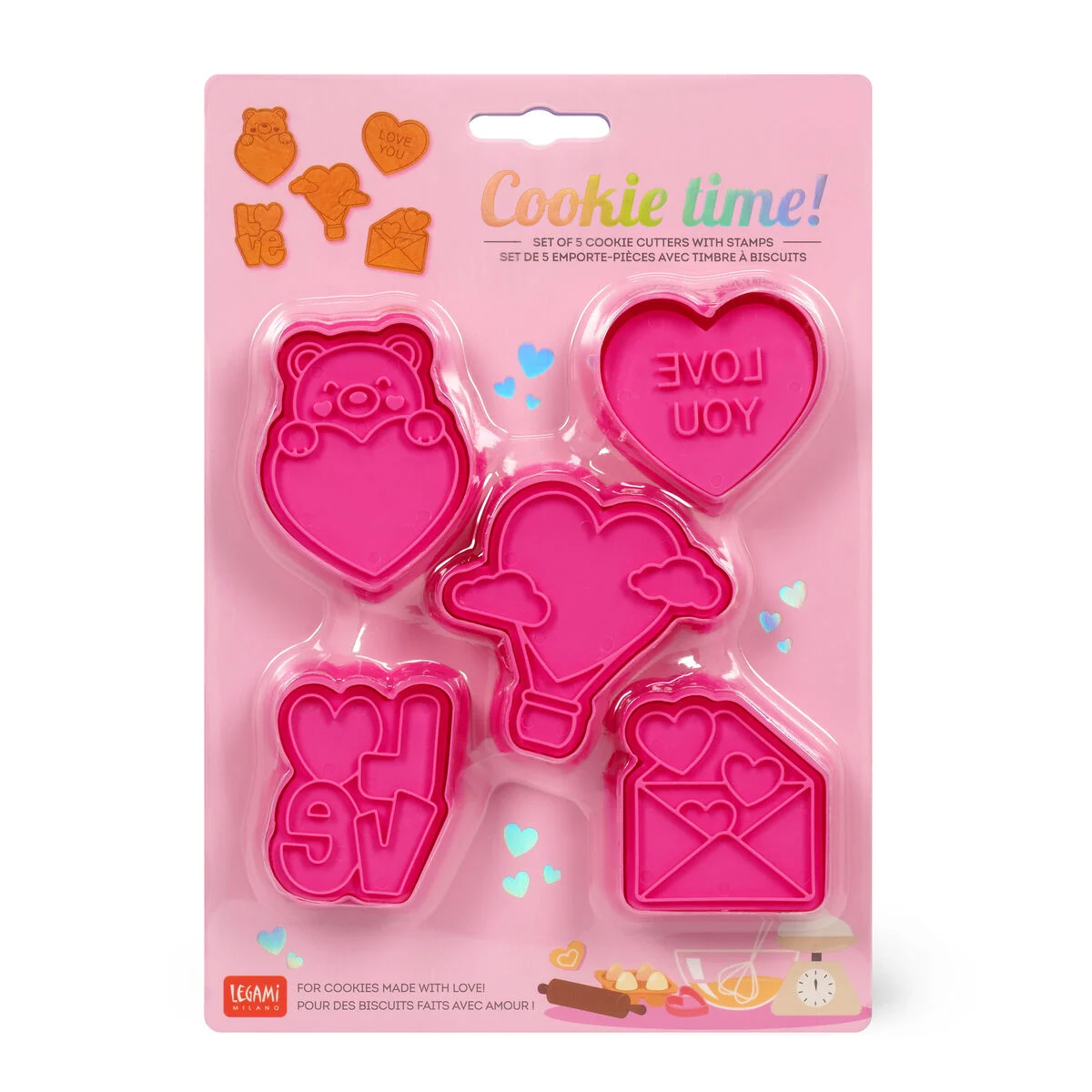 Set of 5 Cookie Cutters - Cookie Time!
