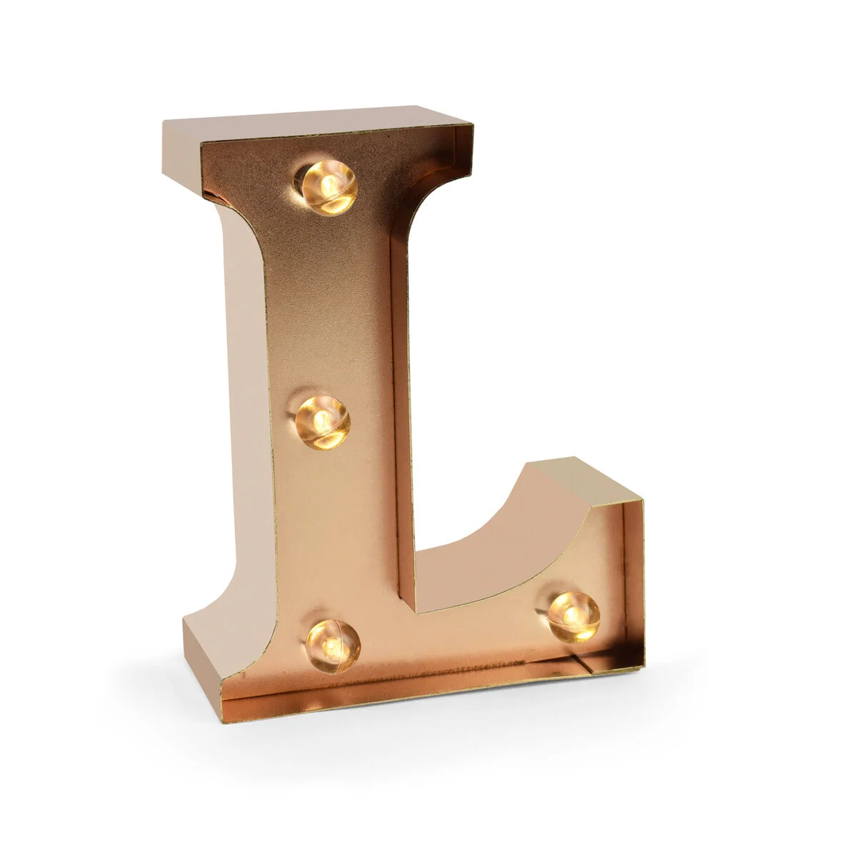 Rose Gold Light-Up Decorative Letter - L - Mini Decorative Light