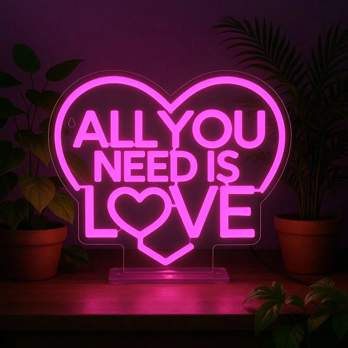 Neon Effect Led Lamp - All You Need is Love - It