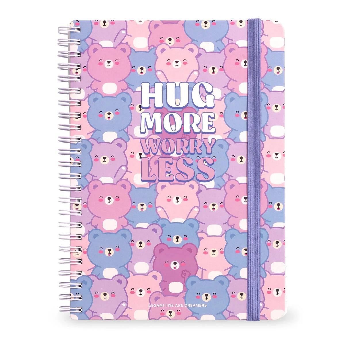 A4 Lined Notebook with Illustrated Hard Cover - Teddy Bear - Jotter - Spiral-Bound