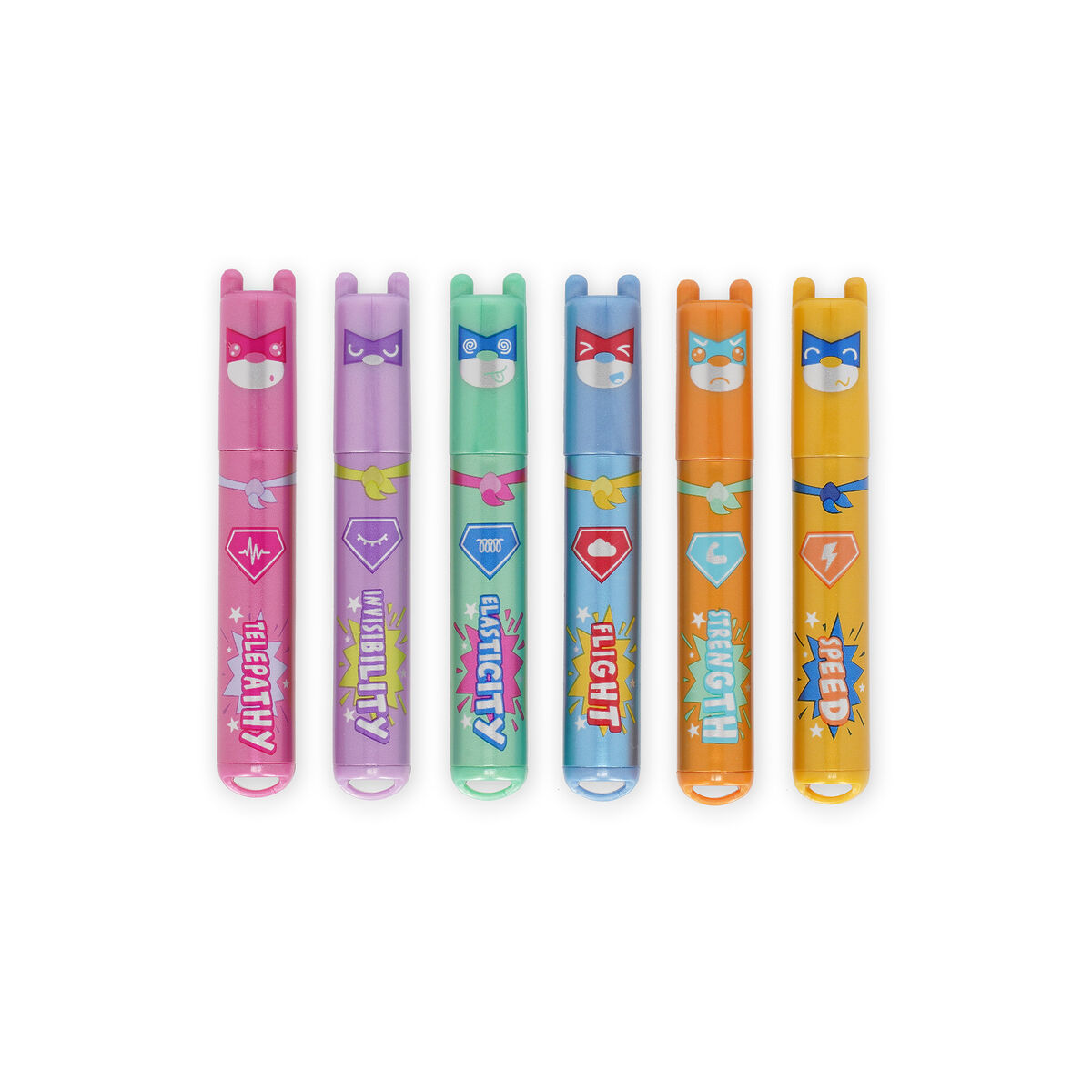 Set of 6 Mini Highlighters - Teddy