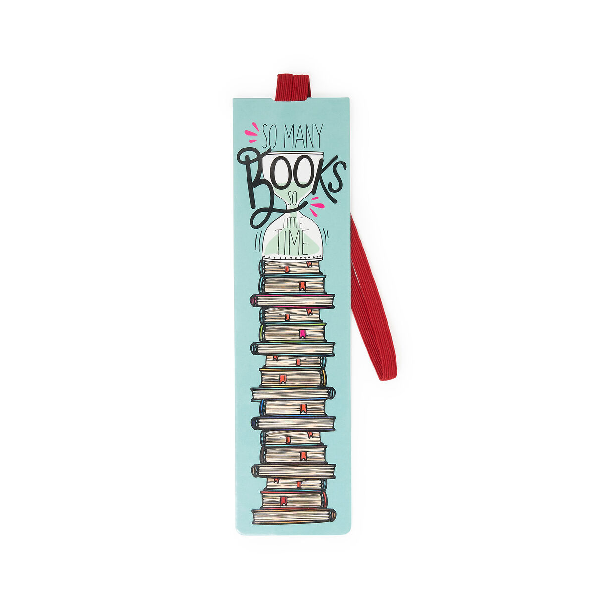 Illustrated Bookmark with Elastic Band - Book Lover, So Many Books - Bookmark