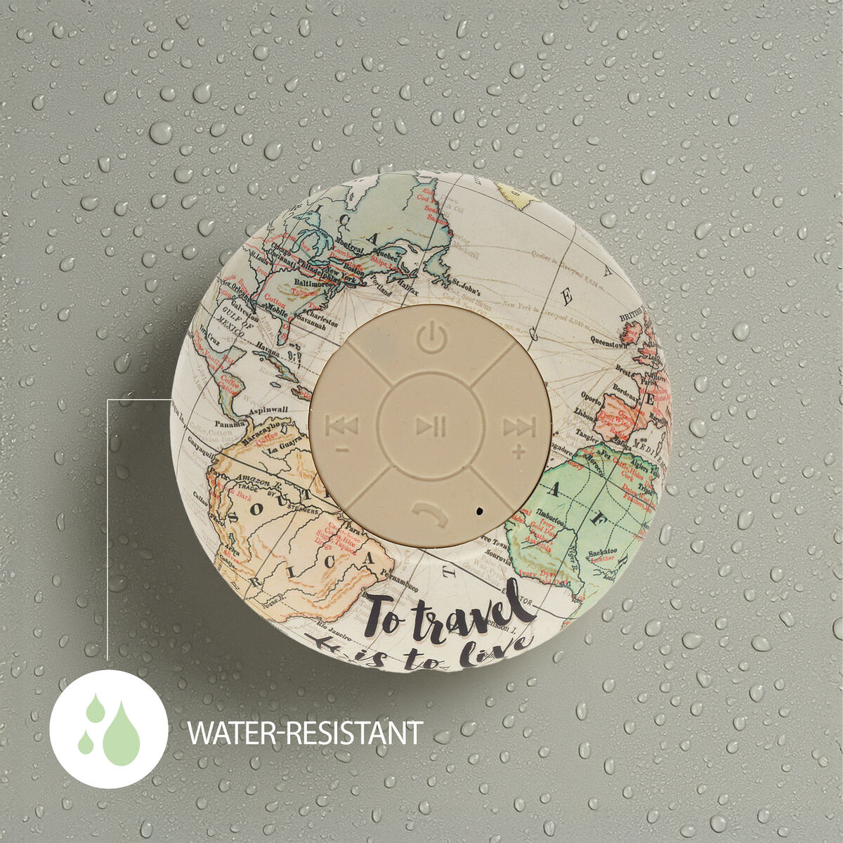 Travel Water-Resistant Bluetooth® Hands-Free Speaker - Singing In The Shower