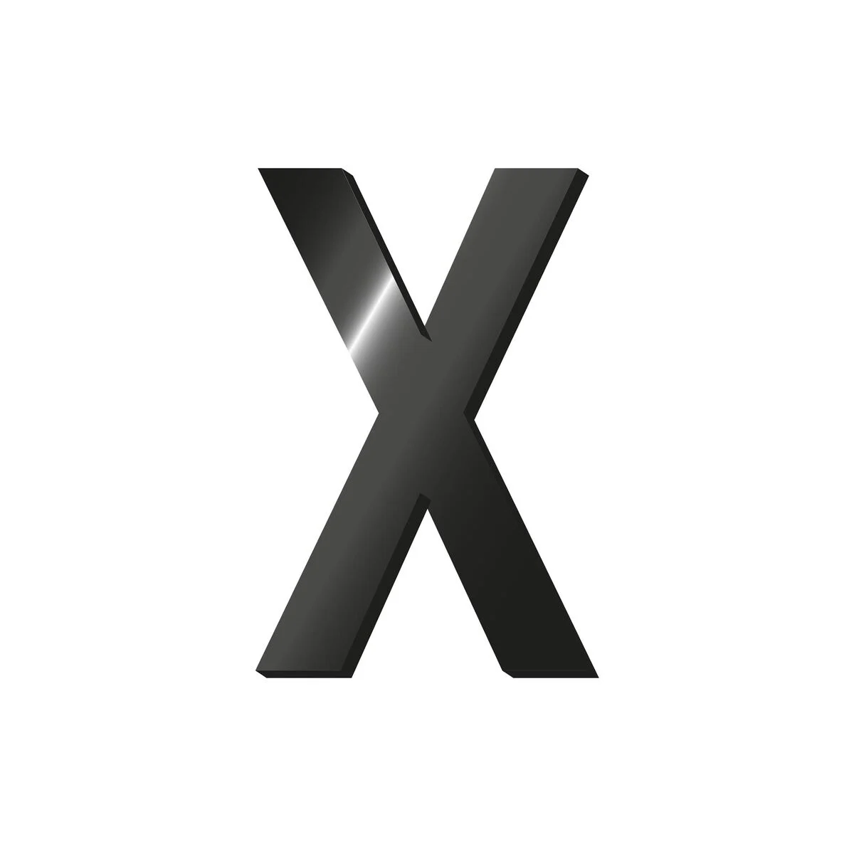 Decorative Adhesive Metal Letter - X - My Initial