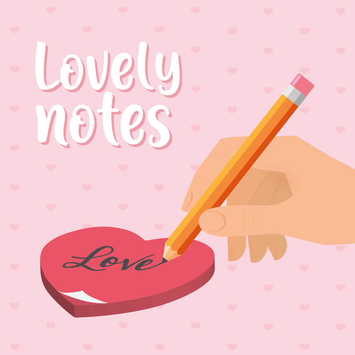 Heart Sticky Note Pad - Lovely Notes