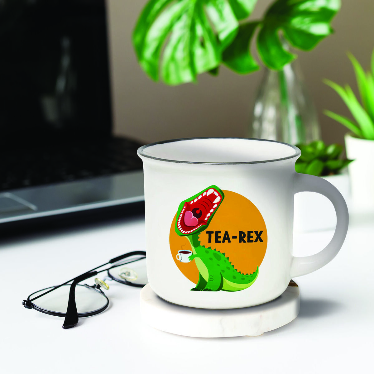 Porcelain Mug - Dino - Cup-Puccino