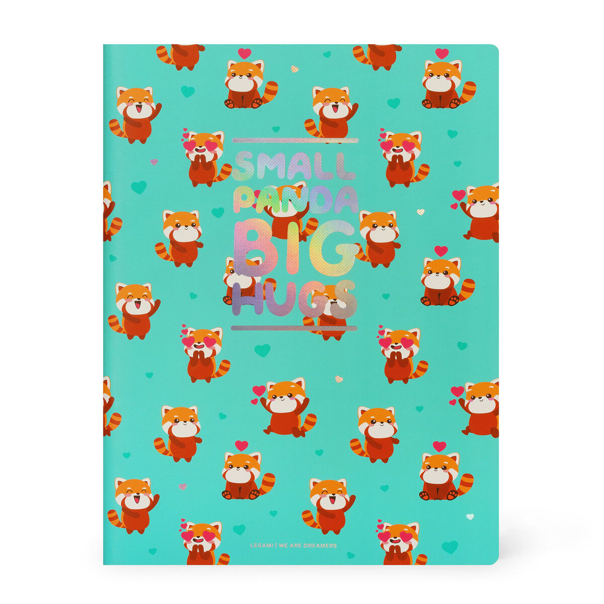 B5 Lined Notebook with Illustrated Hard Cover - Red Panda