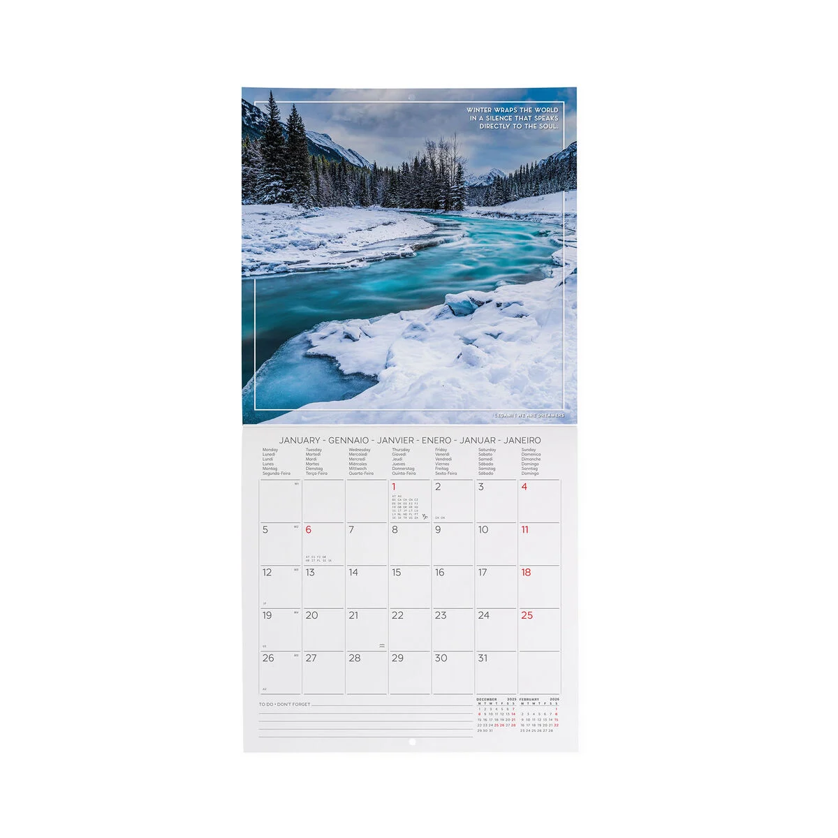 2026 Wall Calendar - 18 x 18 cm