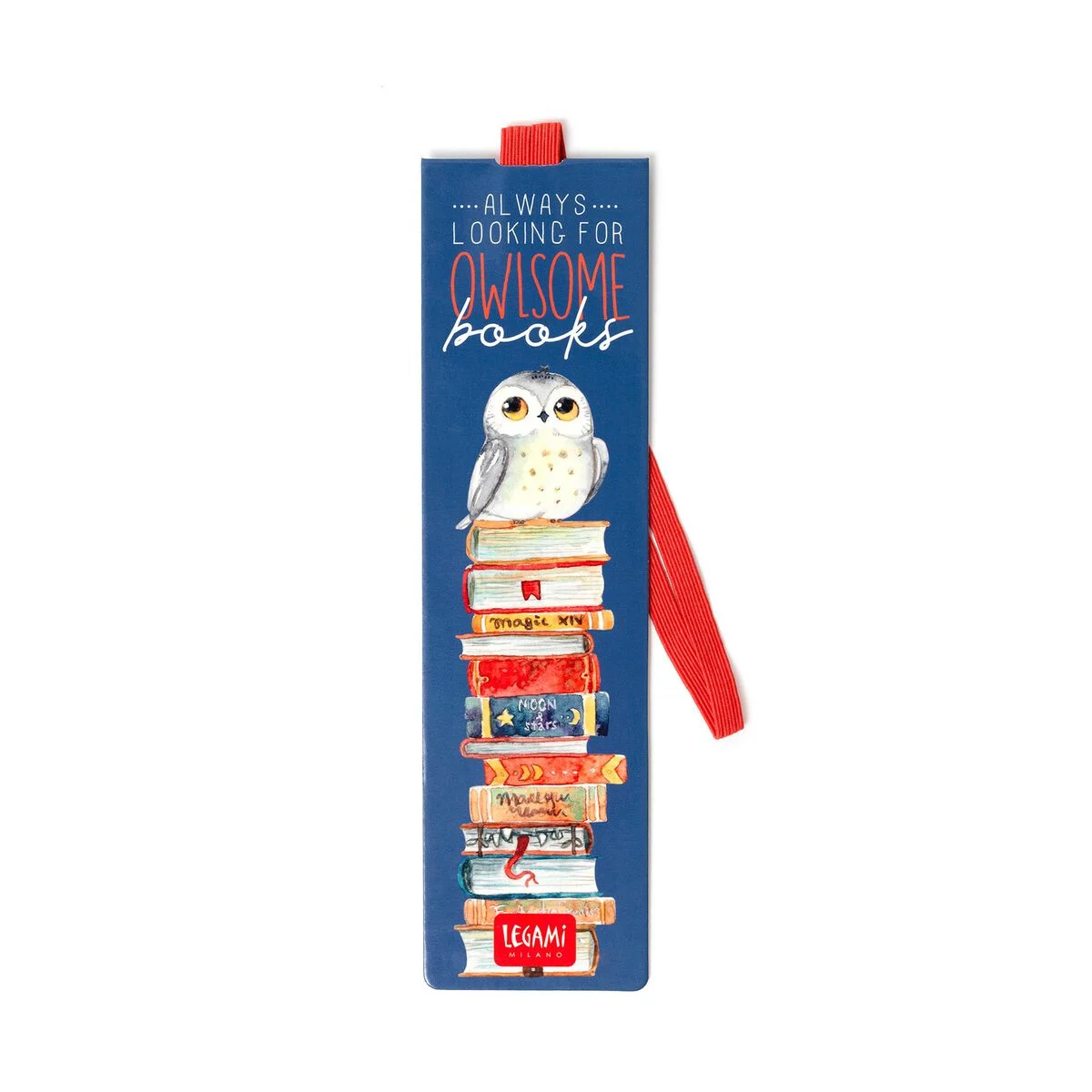 Illustrated Bookmark with Elastic Band - Owl - Bookmark