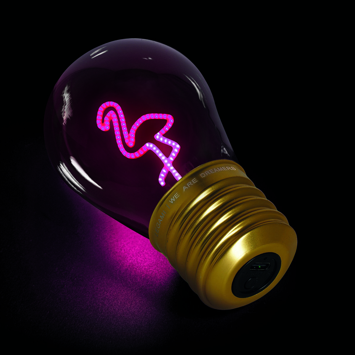 Decorative Lightbulb-Shaped Table Lamp - Flamingo - Bulb Fiction