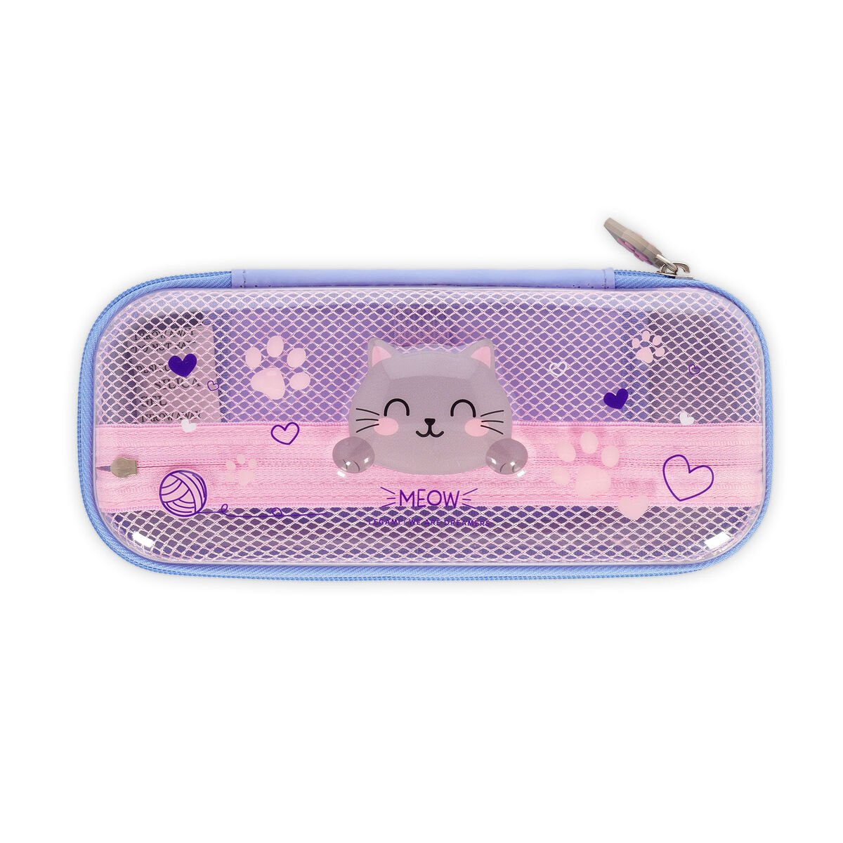 Kitty Rigid Transparent Pencil Case - WonderWow