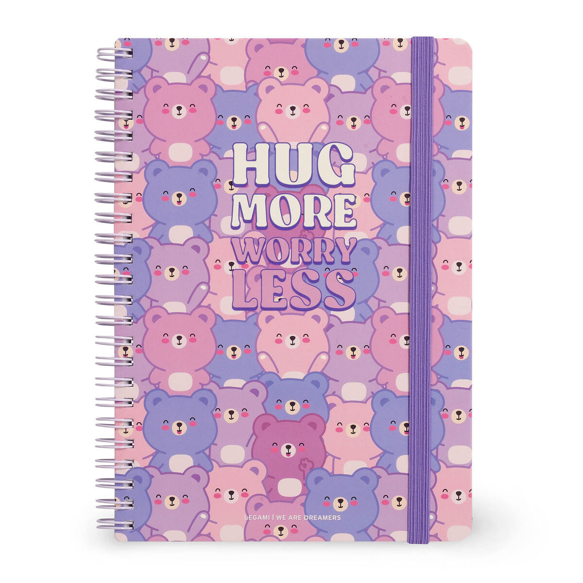 A5 Lined Notebook with Illustrated Hard Cover - Teddy Bear - Jotter - Spiral-Bound