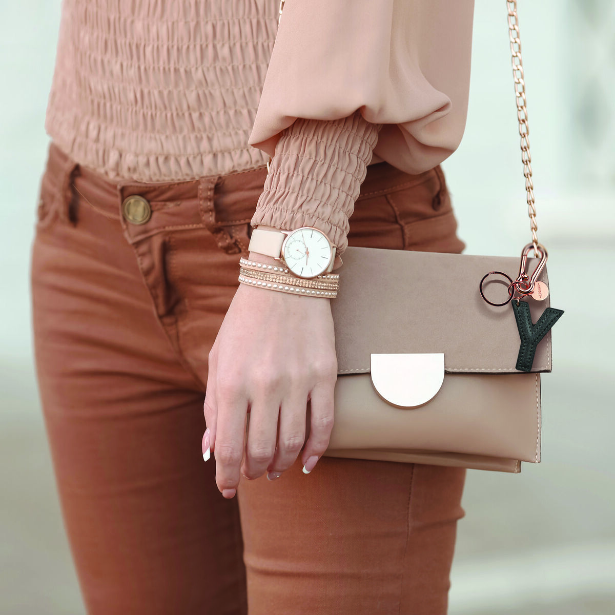 Key Ring with Initial Letter - Y / Black - My Initial