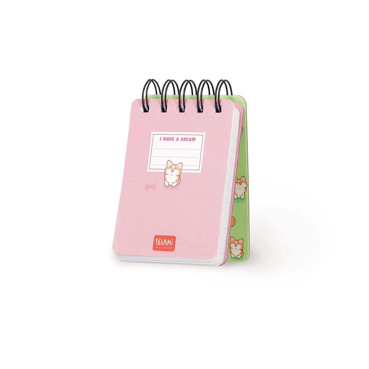 Lined Notebook with Illustrated Hard Cover - Corgi - Jotter - Spiral-Bound