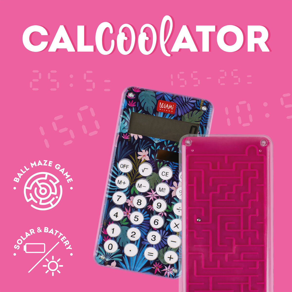 Flora Calculator with Labyrinth on the Back - Calcoolator