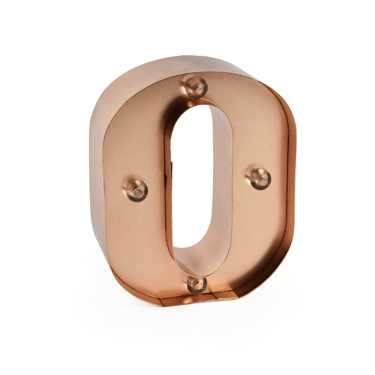 Rose Gold Light-Up Decorative Letter - O - Mini Decorative Light