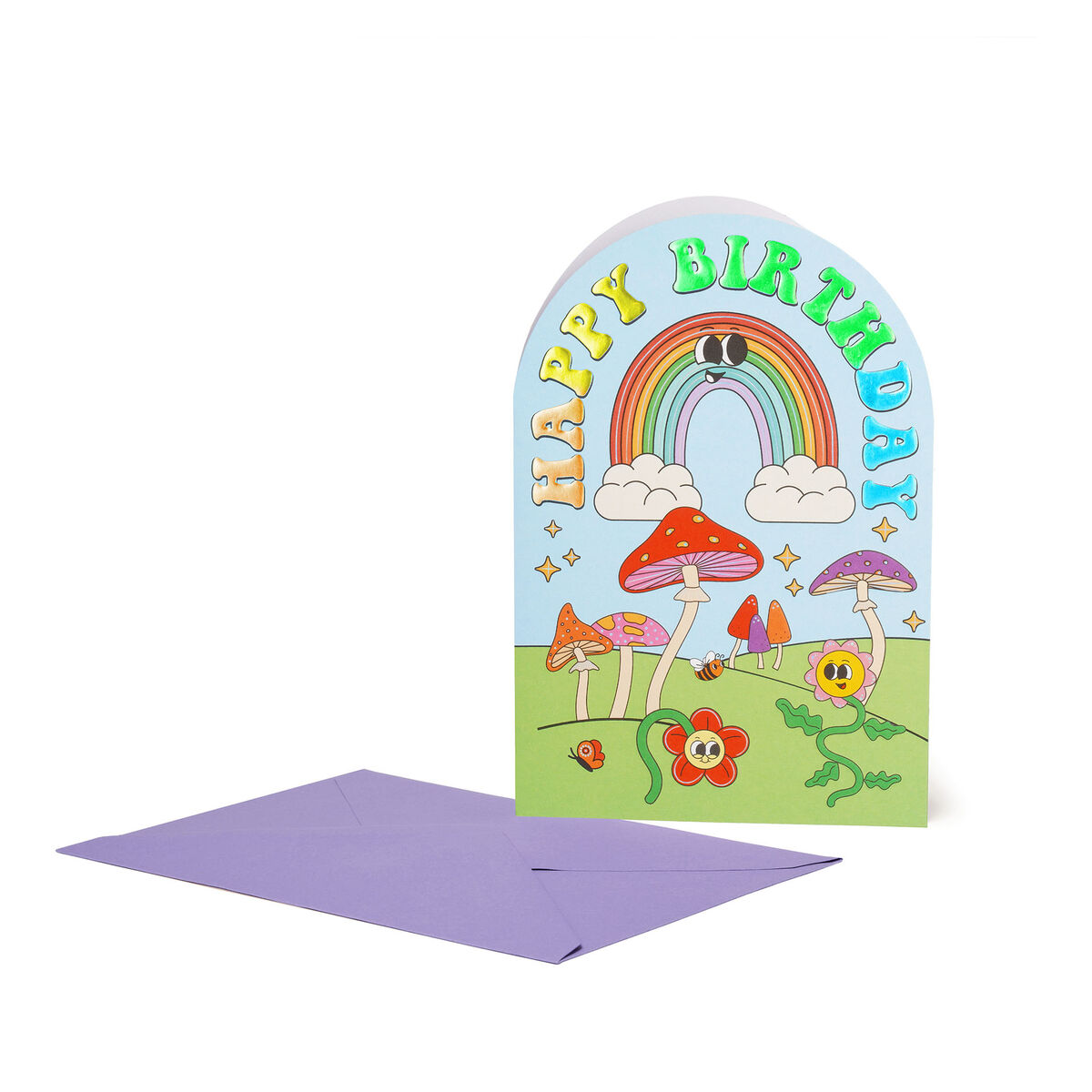 Birthday Card - Large - Greeting Card - Groovy Rainbow