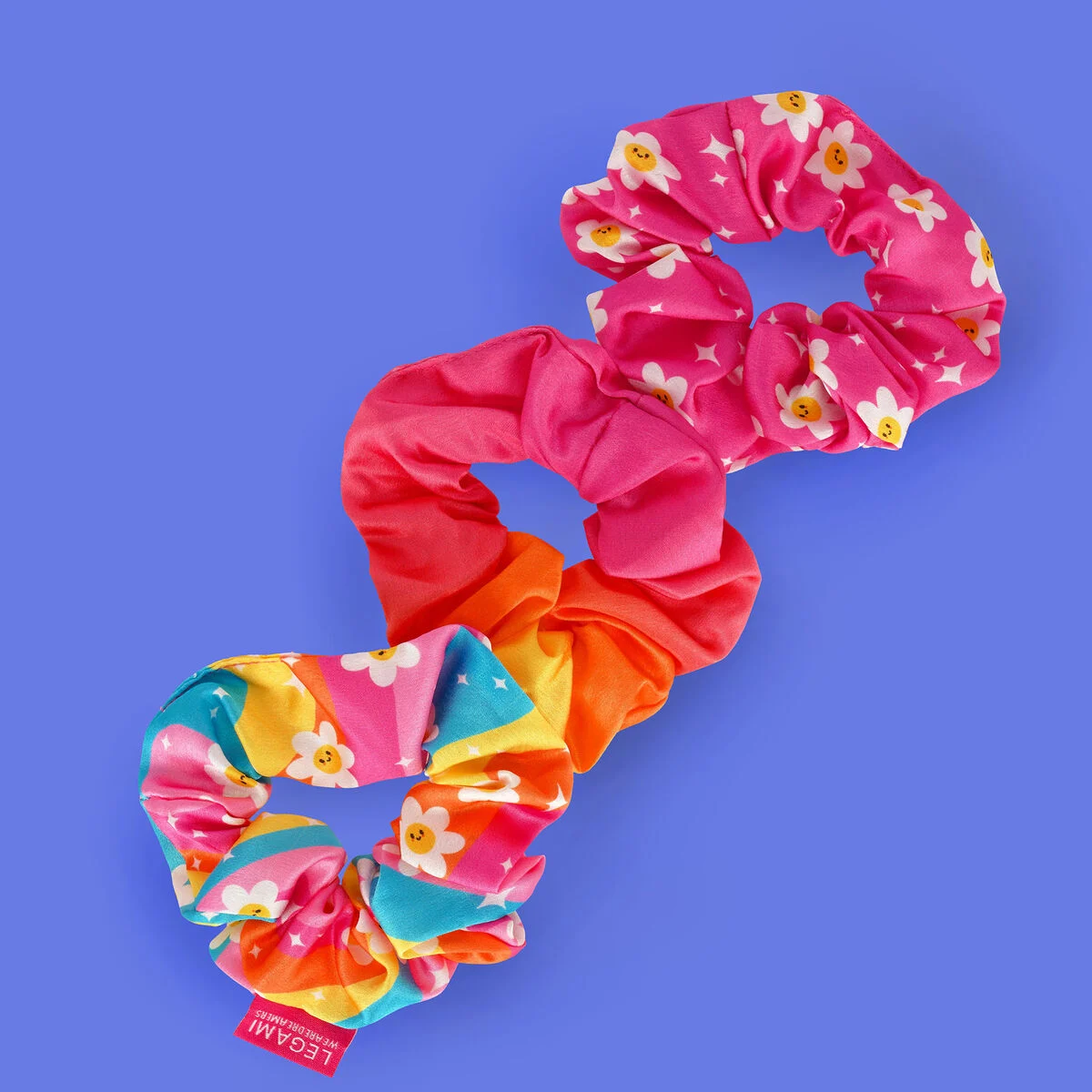 Set of 3 Daisy Hair Scrunchies - Hair We Are!