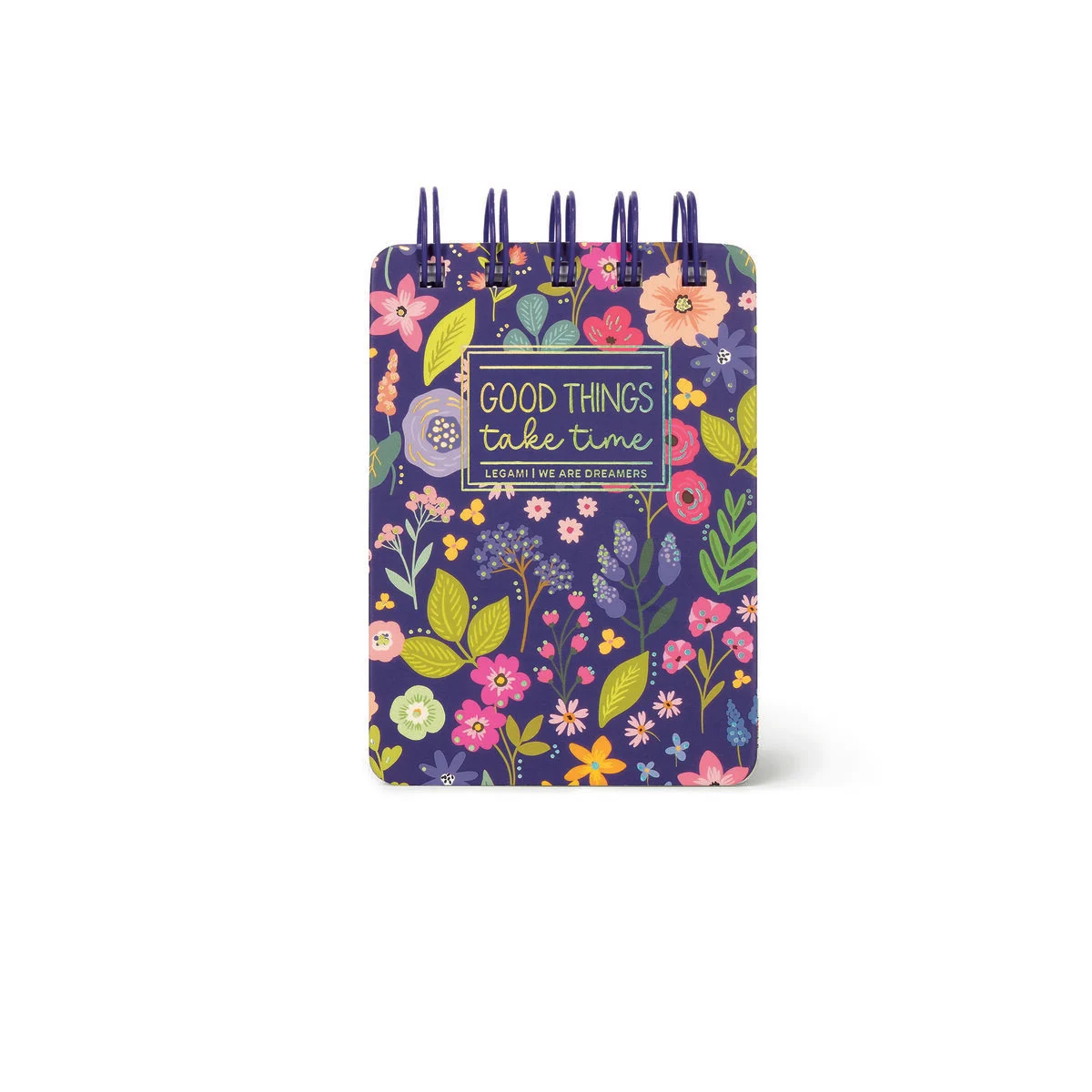 Lined Notebook with Illustrated Hard Cover - Flowers - Jotter - Spiral-Bound