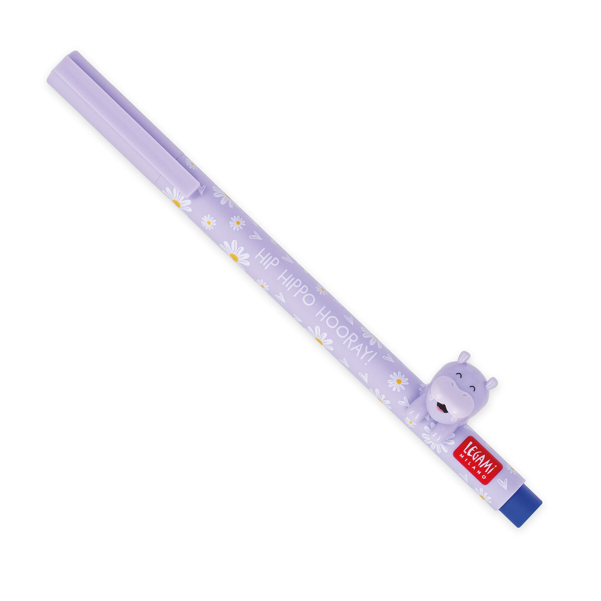 Gel Pen with "Hip Hippo Hooray" Hippo Animal Decoration - Lovely Friends