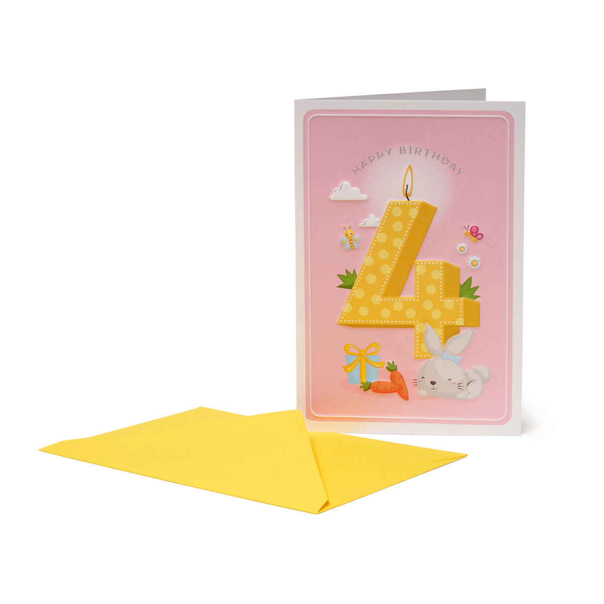 4th Birthday Card - Girl - Greeting Card
