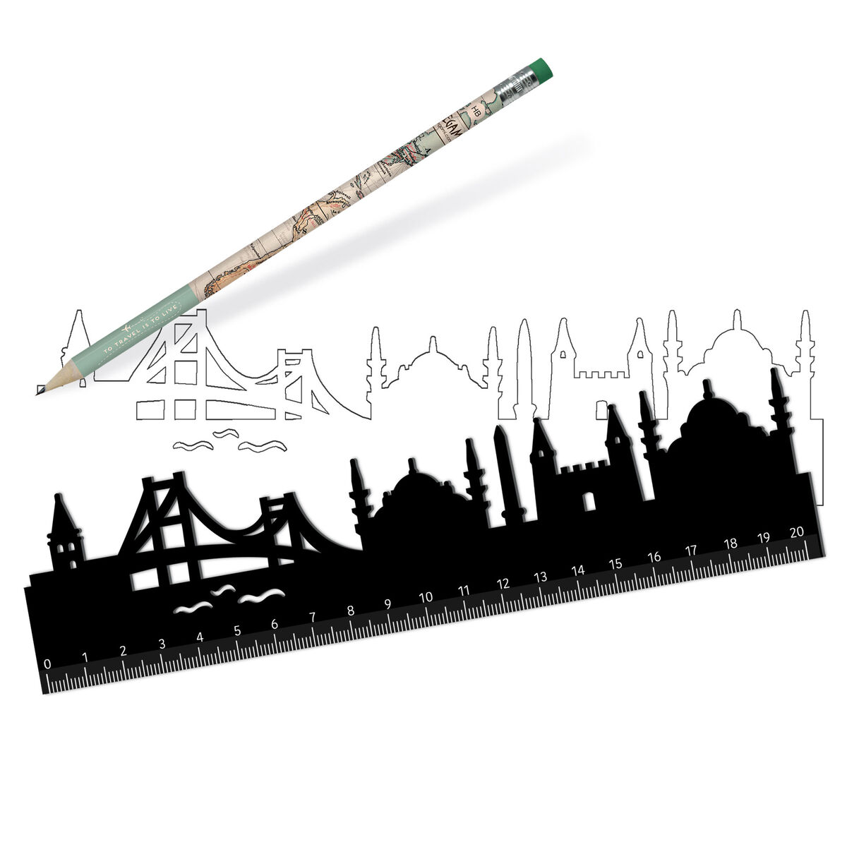 Ruler with the Istanbul Skyline - Follow The Skyline
