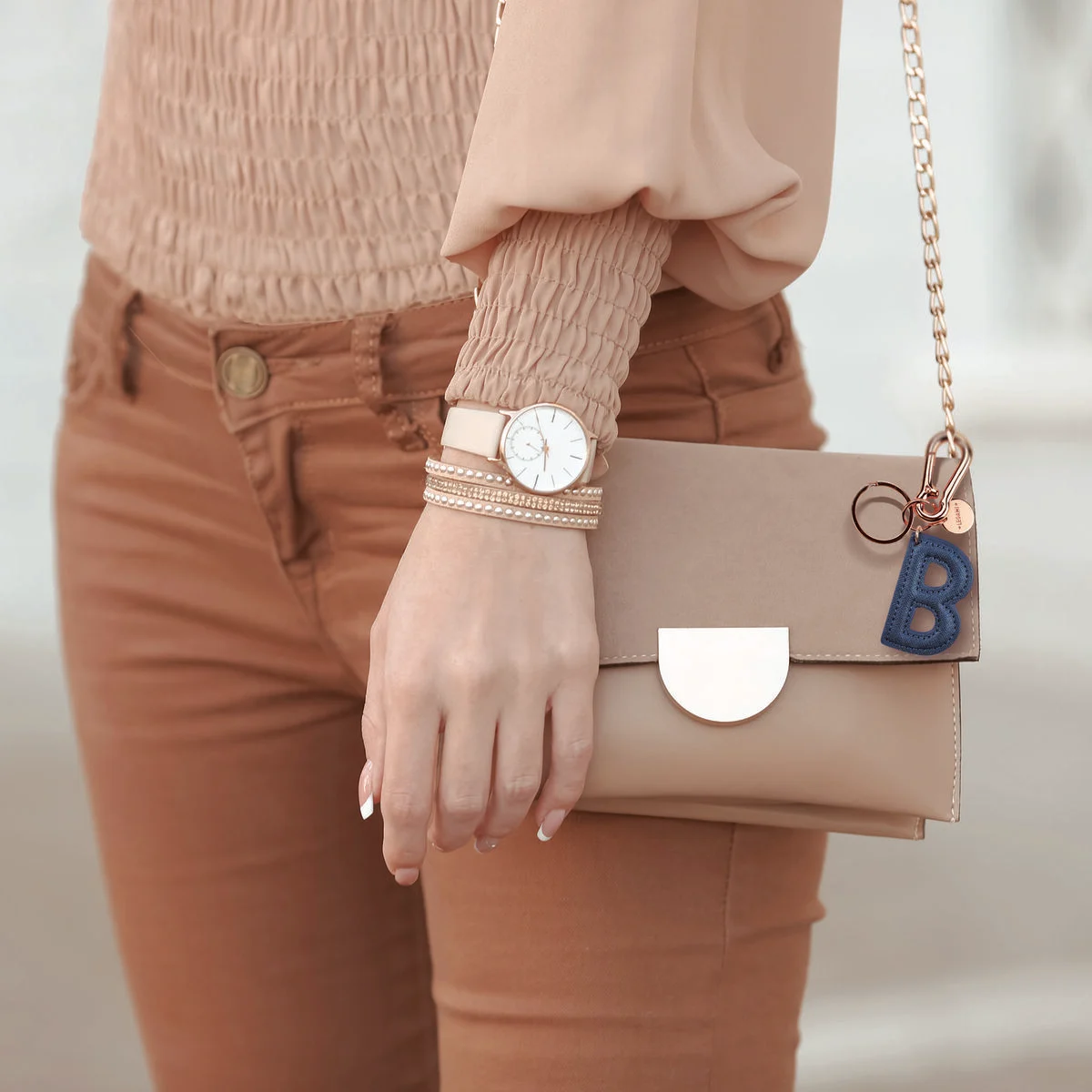 Key Ring with Initial Letter - B / Blue - My Initial