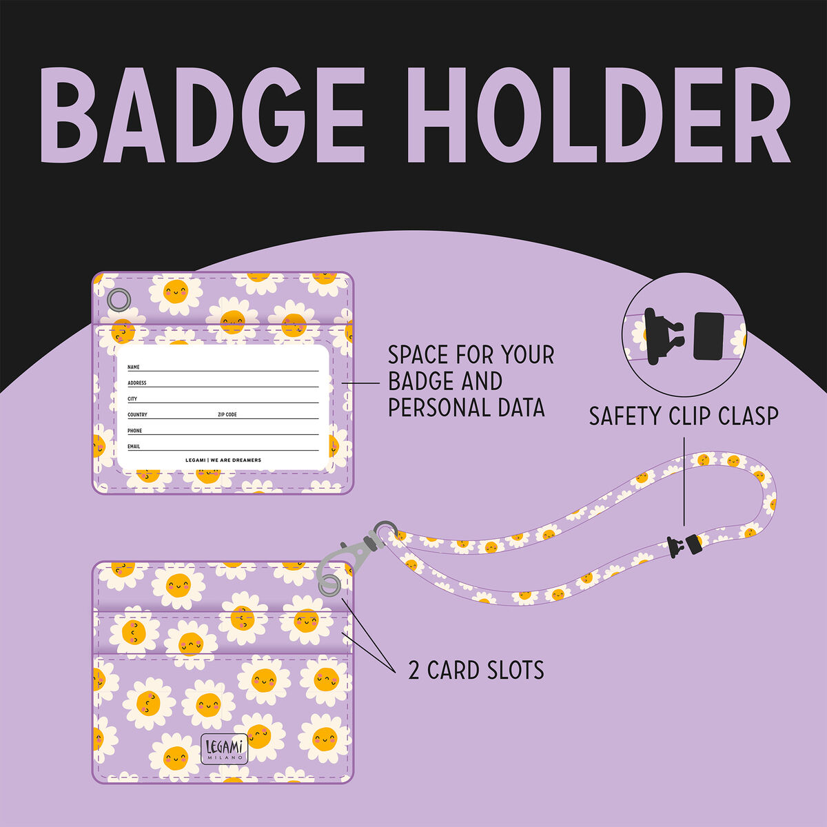 Daisy Badge Holder